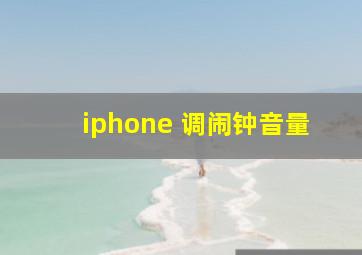 iphone 调闹钟音量